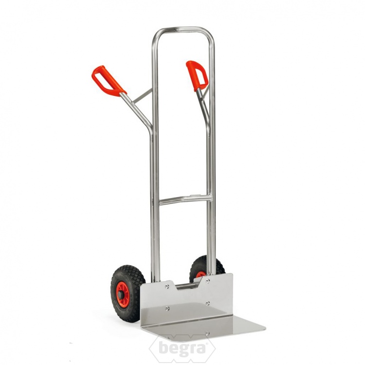 Aluminium steekwagen 200 kg 1300 mm met luchtbanden, extra grote schep
