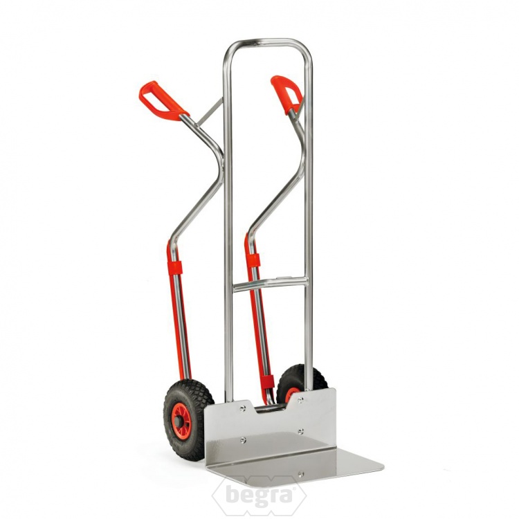 Aluminium steekwagen 200 kg, massief rubber wielen
