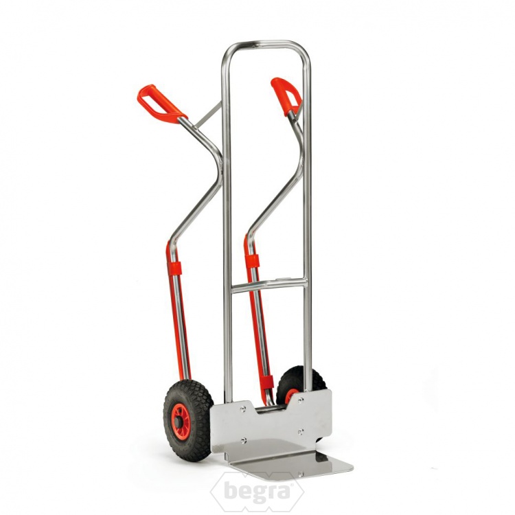 Aluminium steekwagen 200 kg 1300 mm met rubberbanden en glijstrips