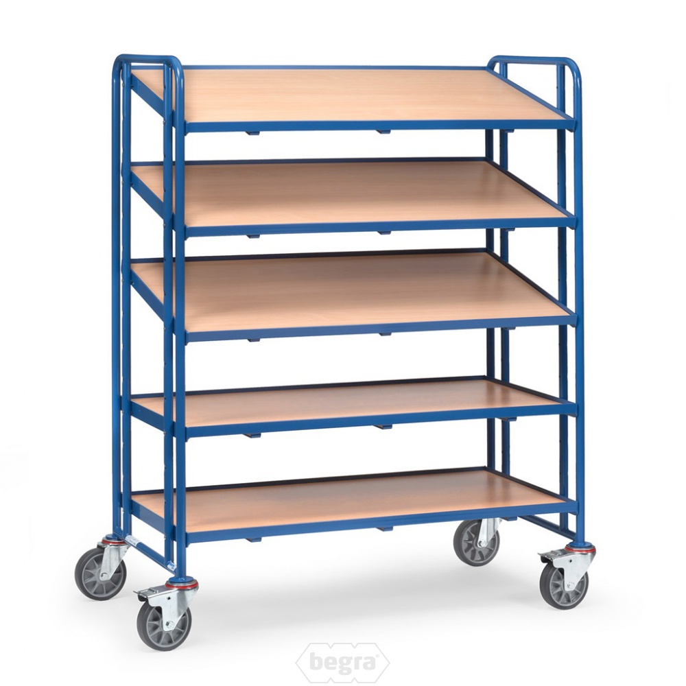 Bakkenwagen 300 kg met 5 houten etages 1240x610