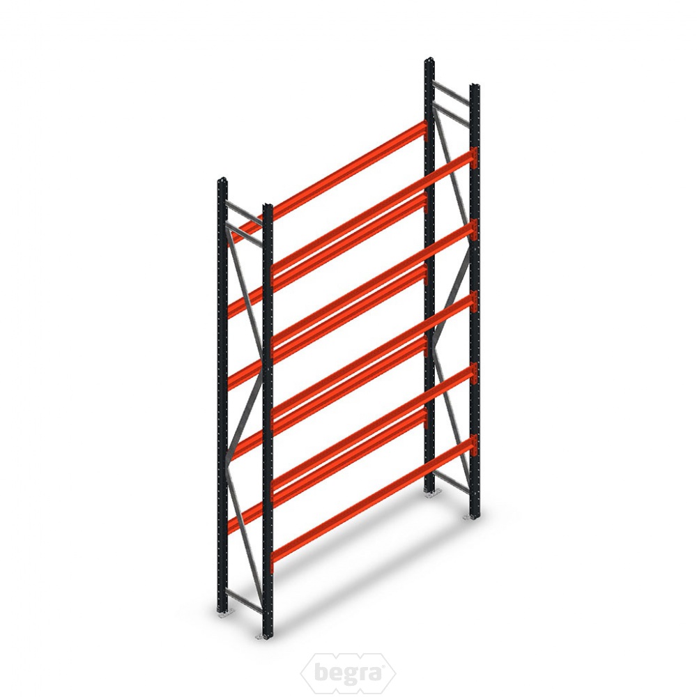 Bandenstelling grootvak AR 3000x1610x400mm (hxbxd) 5 niveaus antraciet beginsectie