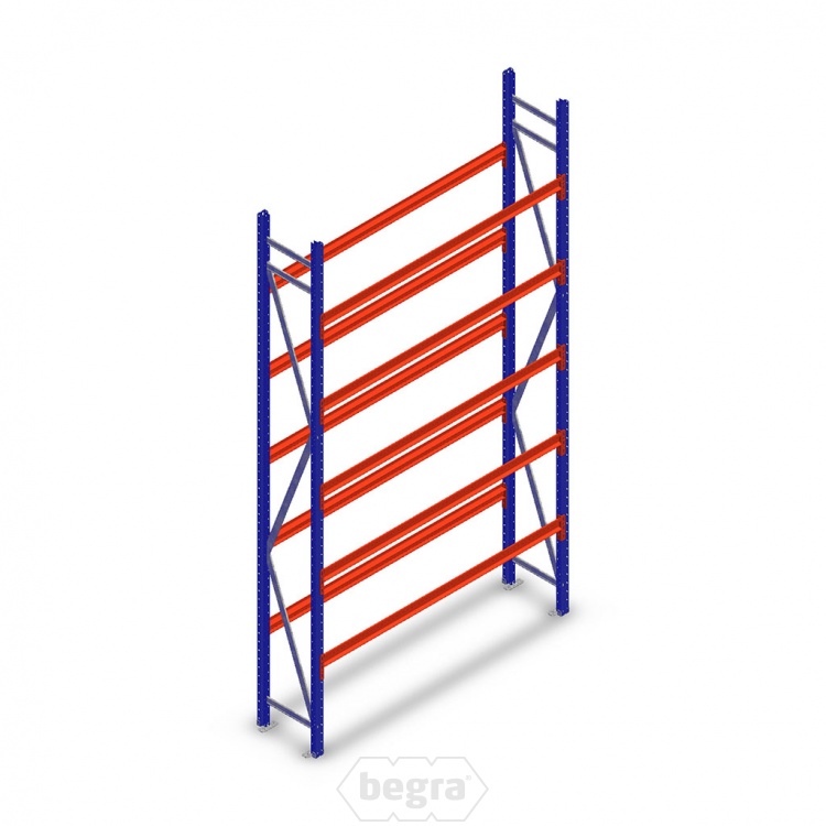 Bandenstelling grootvak AR 3000x1610x400mm (hxbxd) 5 niveaus blauw beginsectie