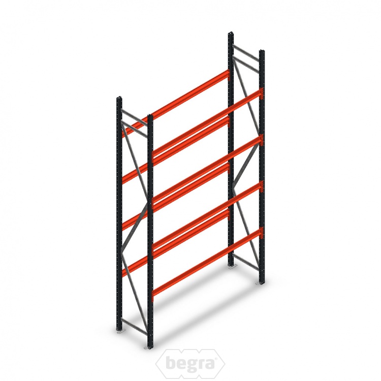 Bandenstelling grootvak AR 3000x1610x500mm (hxbxd) 4 niveaus antraciet beginsectie