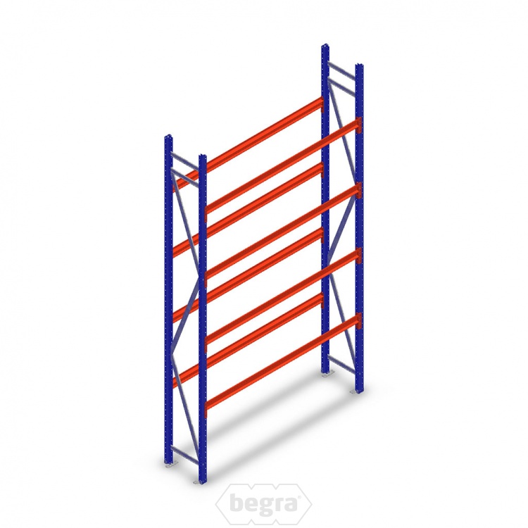 Bandenstelling grootvak AR 3000x1610x500mm (hxbxd) 4 niveaus blauw beginsectie