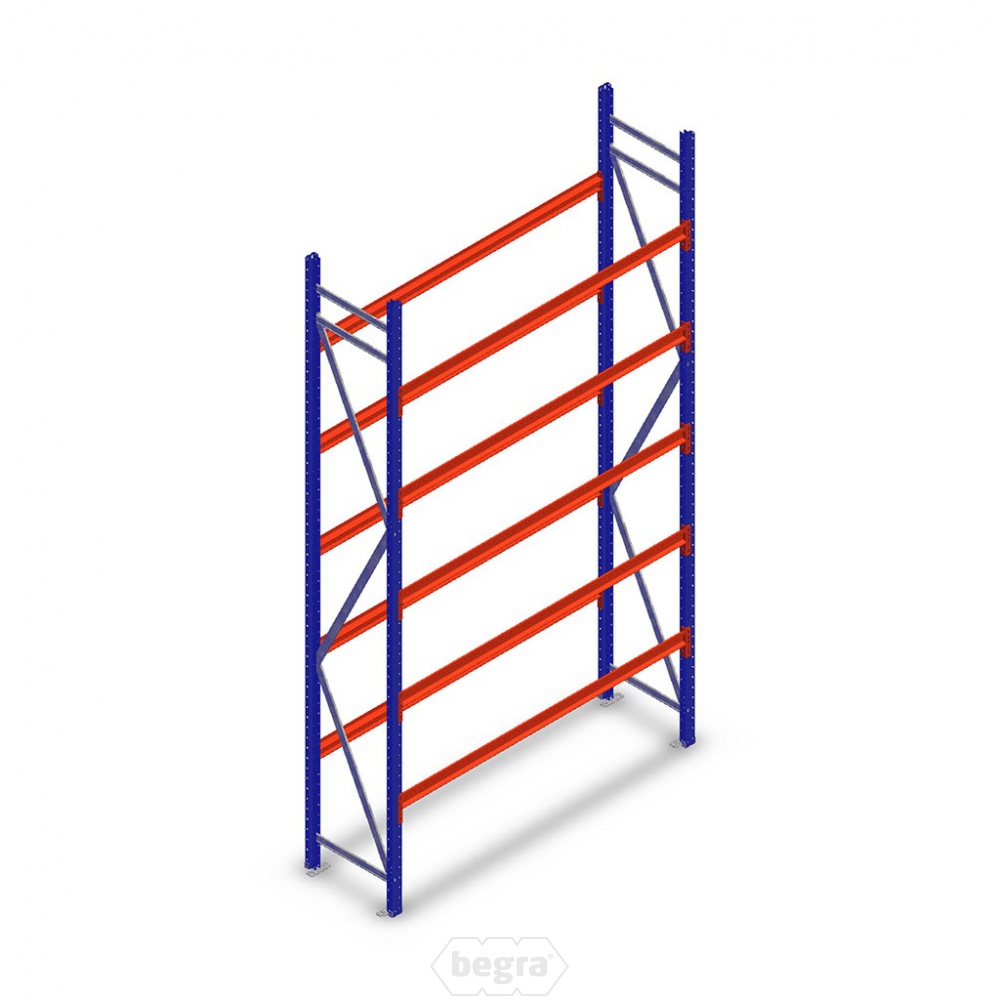 Bandenstelling grootvak AR 3000x1610x500mm (hxbxd) 5 niveaus blauw beginsectie