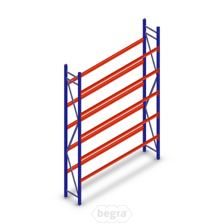 Bandenstelling grootvak AR 3000x2010x400mm (hxbxd) 5 niveaus blauw beginsectie