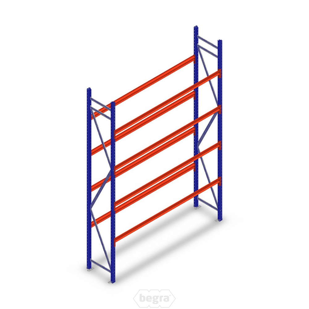 Bandenstelling grootvak AR 3000x2010x500mm (hxbxd) 4 niveaus blauw beginsectie