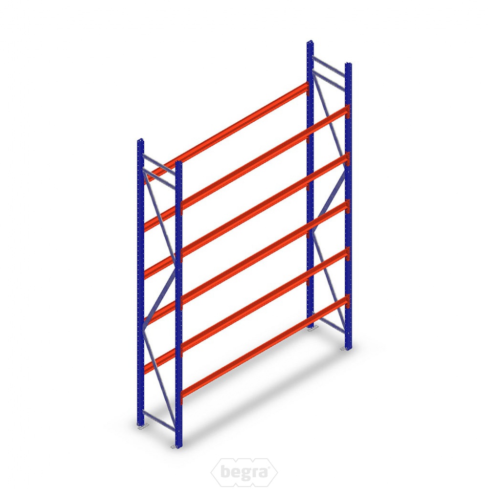 Bandenstelling grootvak AR 3000x2010x500mm (hxbxd) 5 niveaus blauw beginsectie