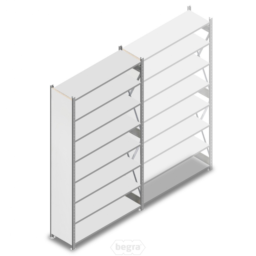 Beginsectie gebruikte Dexion legbordstelling 2500x1280x400 8 niveaus