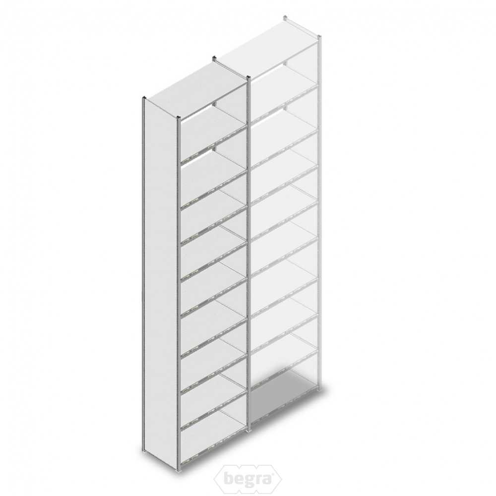 Beginsectie gebruikte Dexion legbordstelling 3500x1000x600 10 niveaus