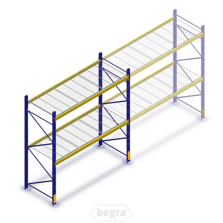 Beginsectie Gebruikte Esmena palletstelling 3000x2805x1100 - 2 niveaus+roosters