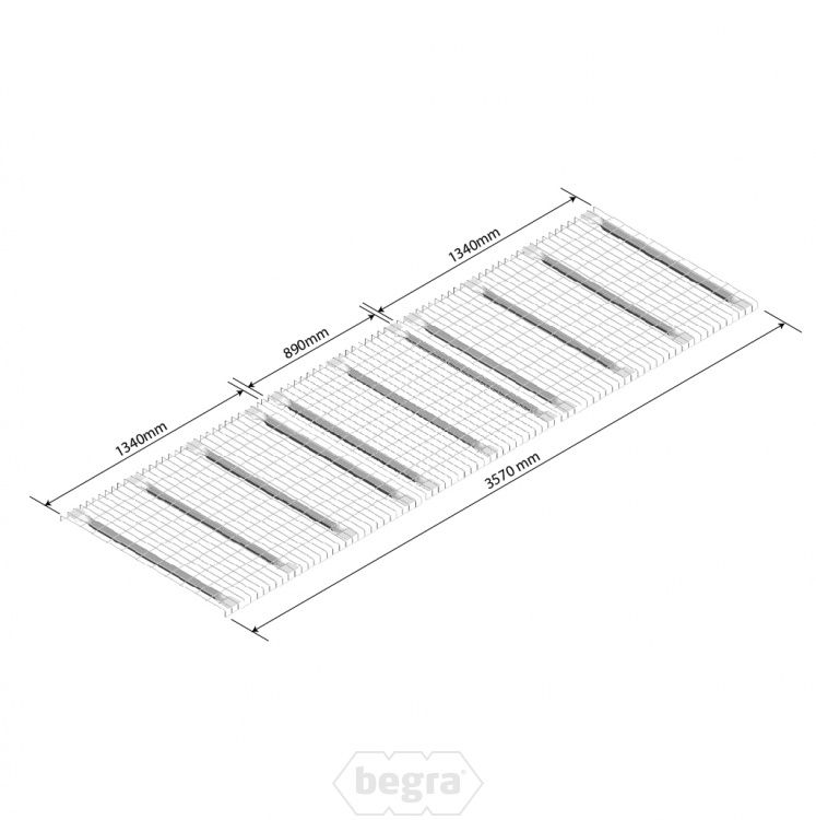 Draadroosterlegbord AR niveau 2x 1340x1100mm + 1x 890x1100mm