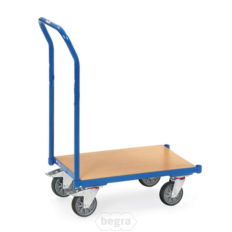 Eurobakken rolplateau 250 kg 605x405 met bodemplaat en duwbeugel 