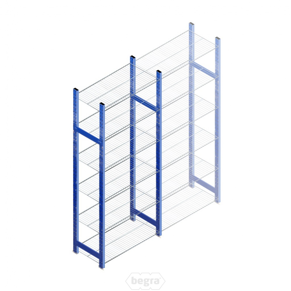 Beginsectie gebruikte Bosal legbordstelling Blauw/verzinkt 2300x1020x500 Gebruikt