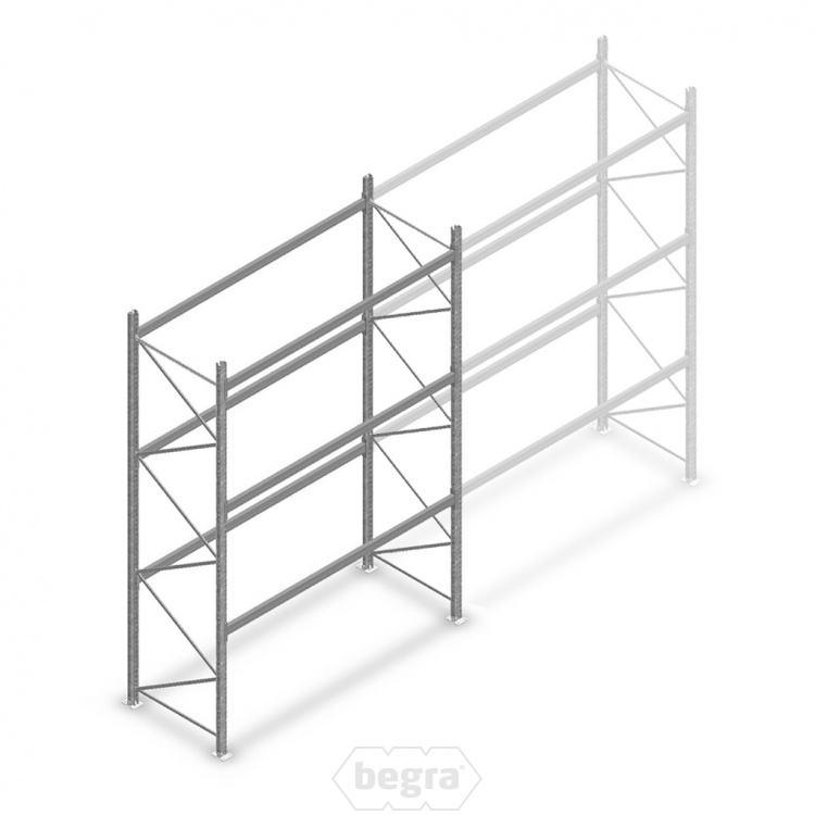 Gebruikte Dexion palletstelling 4150x2700x800, 3 niveaus beginsectie