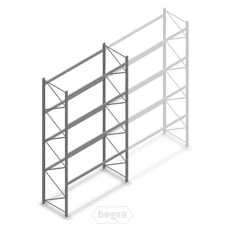 Gebruikte Dexion palletstelling 5000x2700x800, 4 niveaus beginsectie