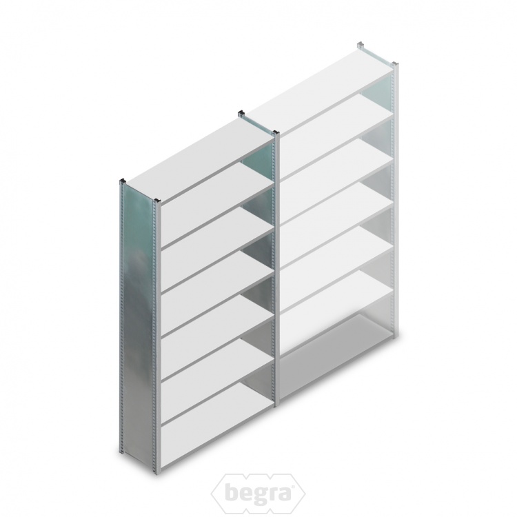 Gebruikte legbordstelling MD 2130x1000x300mm (hxbxd) 7 niveaus beginsectie