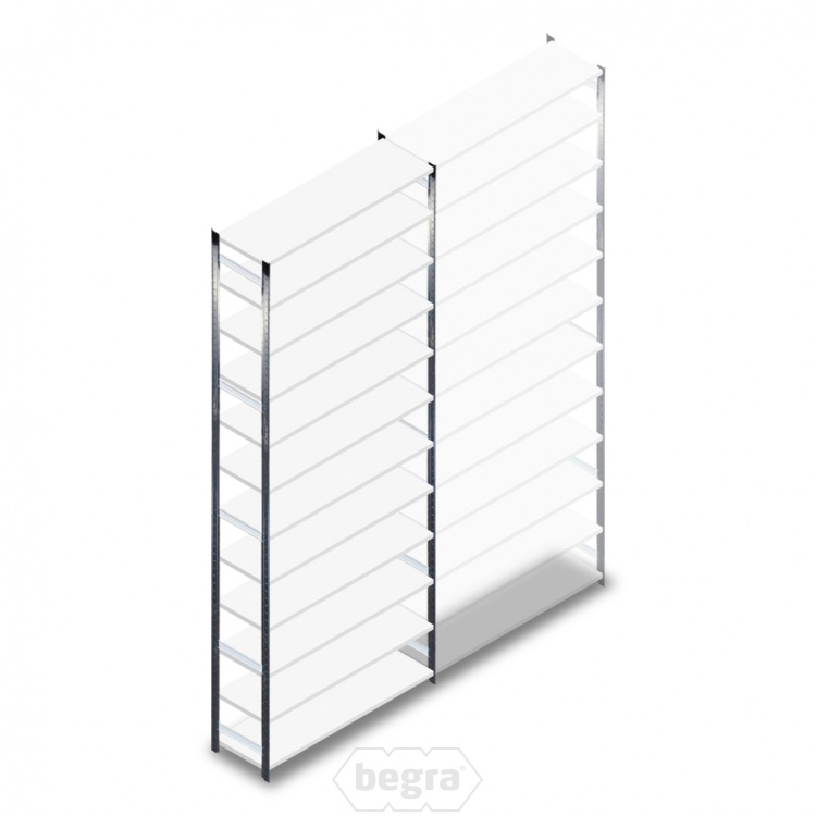 Gebruikte Link51 Euro legbordstelling 3600x1250x400mm (hxbxd) 12 niveaus beginsectie
