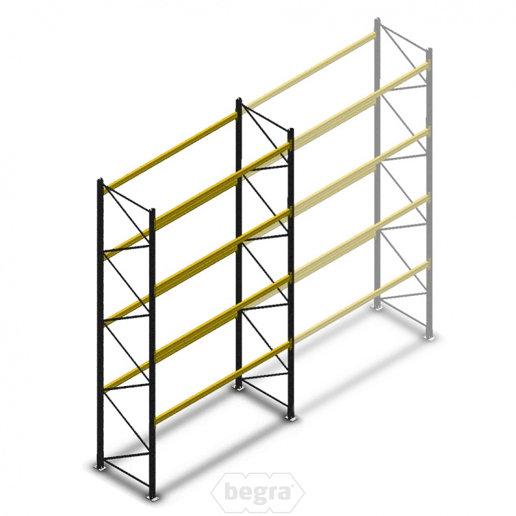 Gebruikte Link51 palletstelling 4800x2700x1100 mm (hxbxd) - 4 niveaus - beginsectie