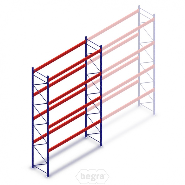 Gebruikte Meta palletstelling 5600x3600x1100 mm (hxbxd) - 4 niveaus beginsectie