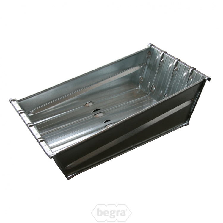 Gebruikte metalen magazijnbak, grijpbak, legbord, verzinkt, 475x305x180