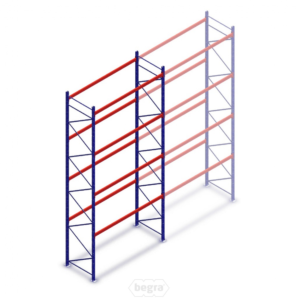 Gebruikte palletstelling Redirack 6000x2700x900mm (hxbxd) 4 niveaus beginsectie