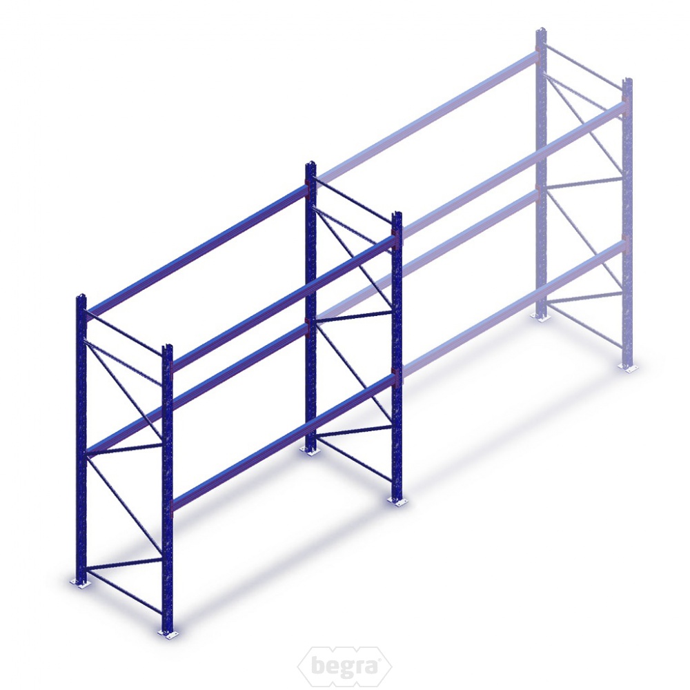 Gebruikte Polypal palletstelling 2375x3000x1050mm (hxbxd) - 2 niveaus beginsectie
