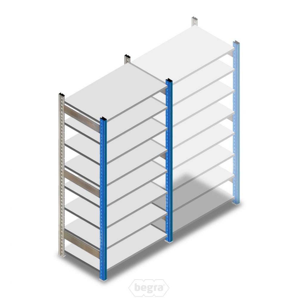 Gebruikte Schaefer R3000 legbordstelling 2280x970x600mm (hxbxd) 8 niveaus beginsectie