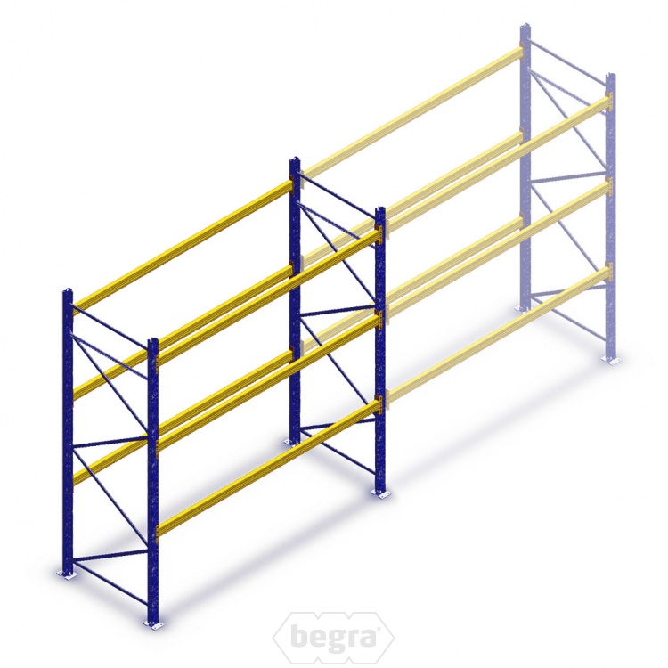 Gebruikte Standard palletstelling 3100x2700x900mmmm (hxbxd) - 3 niveaus beginsectie