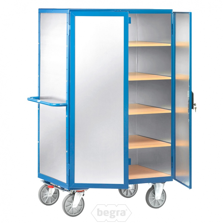 Kastwagen 750 kg 1200x780 met 5 etages, aluminium plaat en spanjoletsluiting