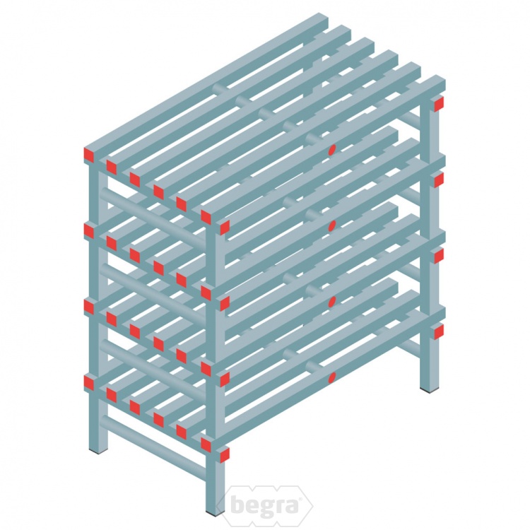 Kunststof stelling, rek 1150x1000x600, 4 niveaus
