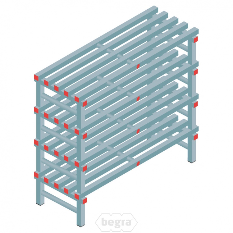 Kunststof stelling, rek 1150x1200x500, 4 niveaus