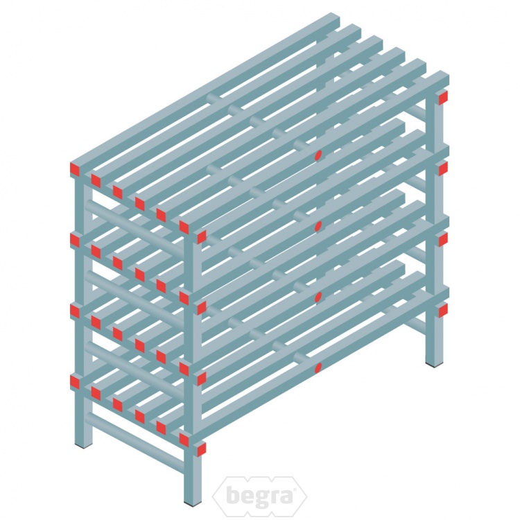 Kunststof stelling, rek 1150x1200x600, 4 niveaus