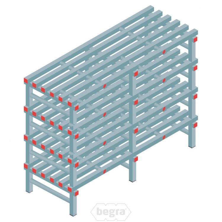 Kunststof stelling, rek 1150x1500x600, 4 niveaus