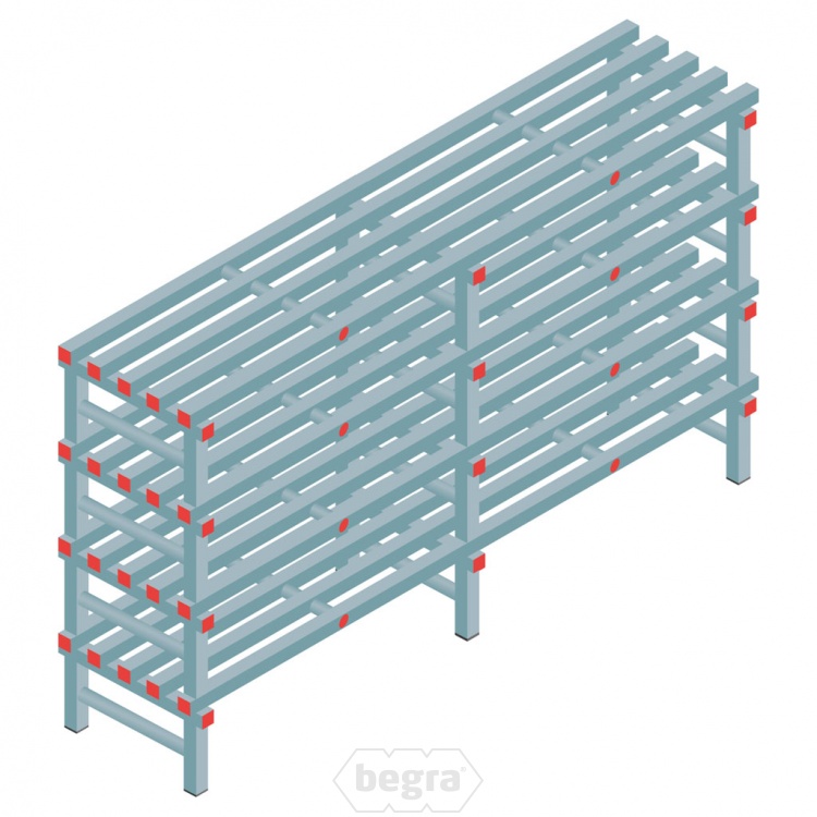 Kunststof stelling, rek 1150x2000x500, 4 niveaus