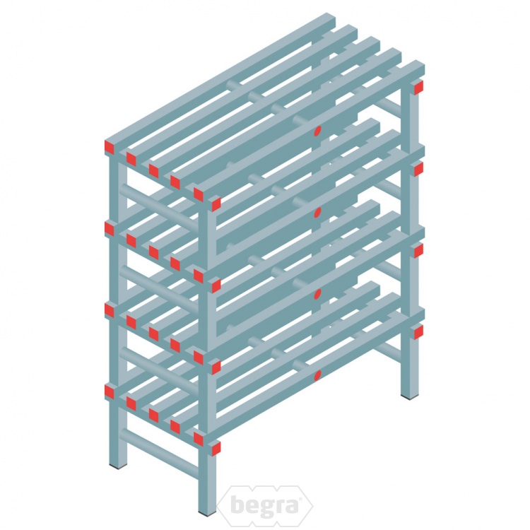 Kunststof stelling, rek 1300x1000x500, 4 niveaus