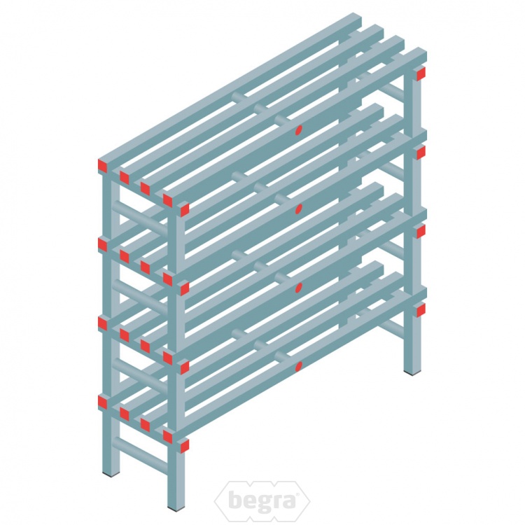 Kunststof stelling, rek 1300x1200x400, 4 niveaus
