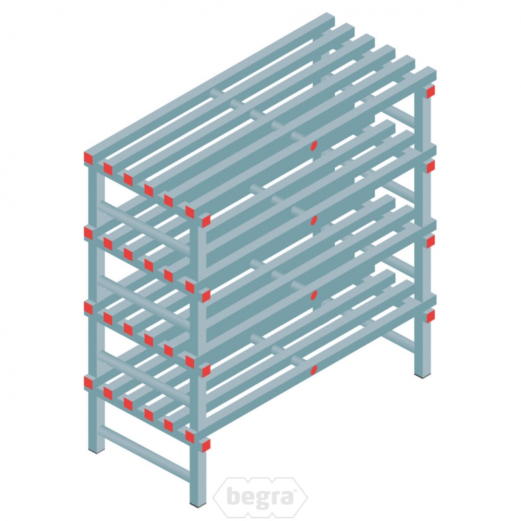 Kunststof stelling, rek 1300x1200x600, 4 niveaus