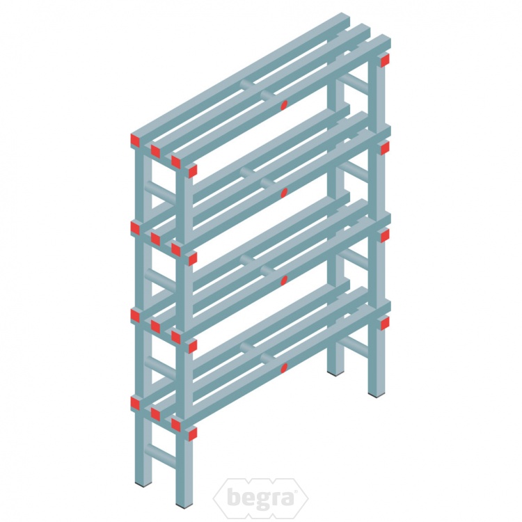 Kunststof stelling, rek 1450x1000x300, 4 niveaus
