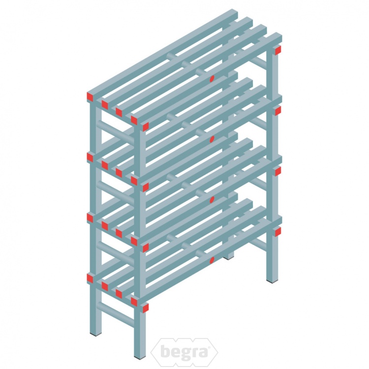 Kunststof stelling, rek 1450x1000x400, 4 niveaus