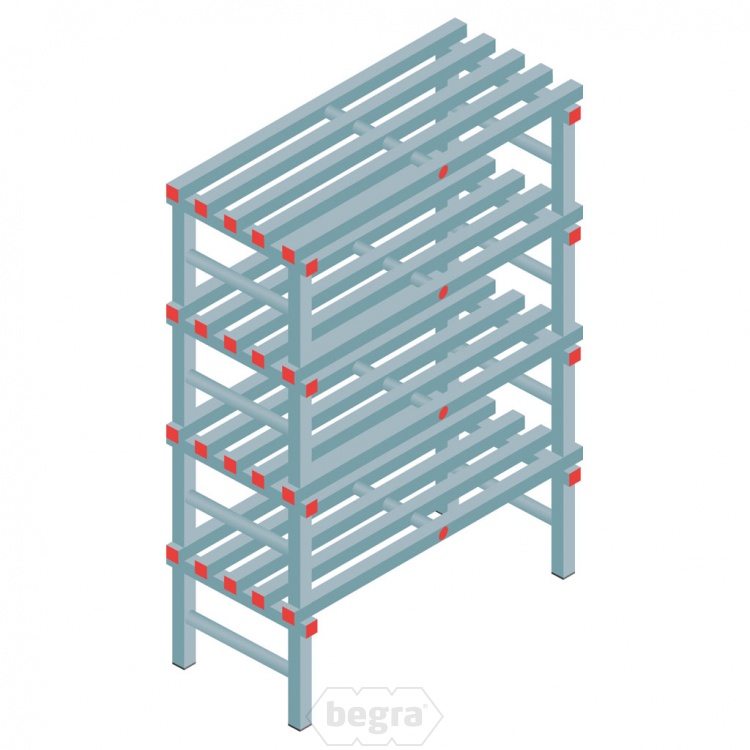 Kunststof stelling, rek 1450x1000x500, 4 niveaus