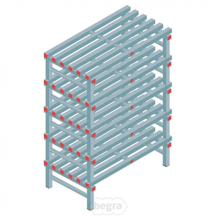 Kunststof stelling, rek 1450x1000x600, 5 niveaus