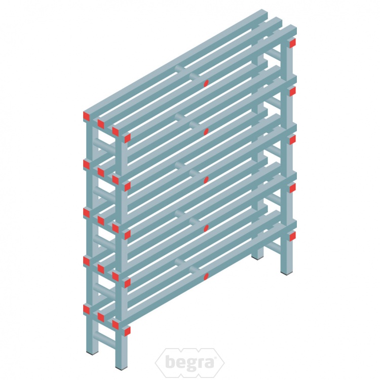 Kunststof stelling, rek 1450x1200x300, 5 niveaus