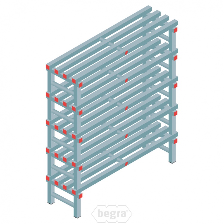 Kunststof stelling, rek 1450x1200x400, 5 niveaus