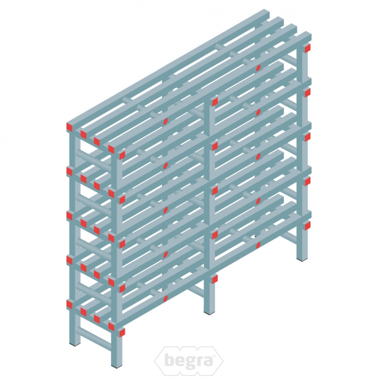 Kunststof stelling, rek 1450x1500x400, 5 niveaus