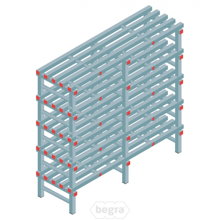 Kunststof stelling, rek 1450x1500x500, 5 niveaus