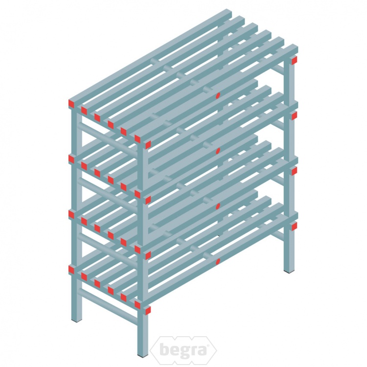 Kunststof stelling, rek 1450x1500x600, 4 niveaus