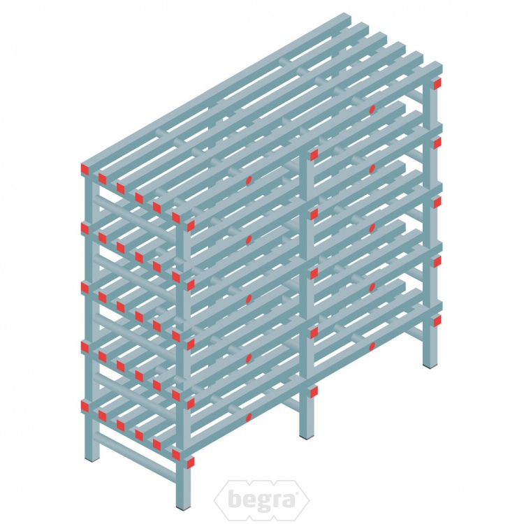 Kunststof stelling, rek 1450x1500x600, 5 niveaus