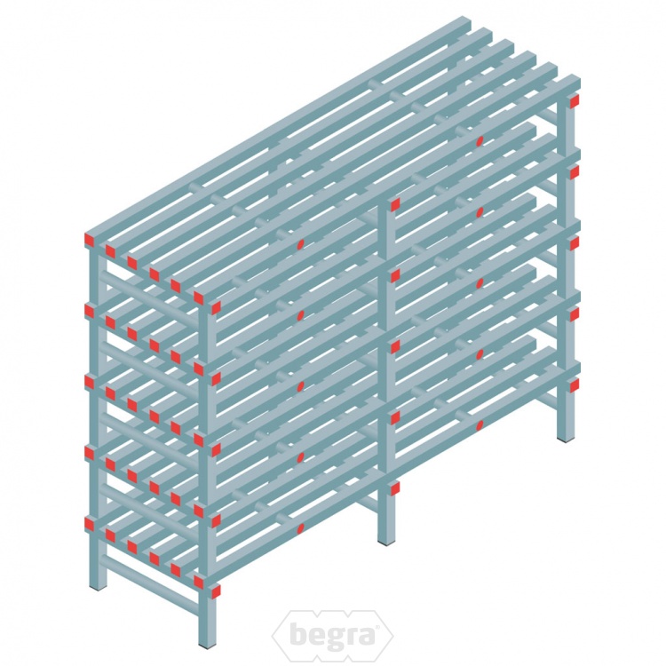 Kunststof stelling, rek 1450x1800x600, 5 niveaus