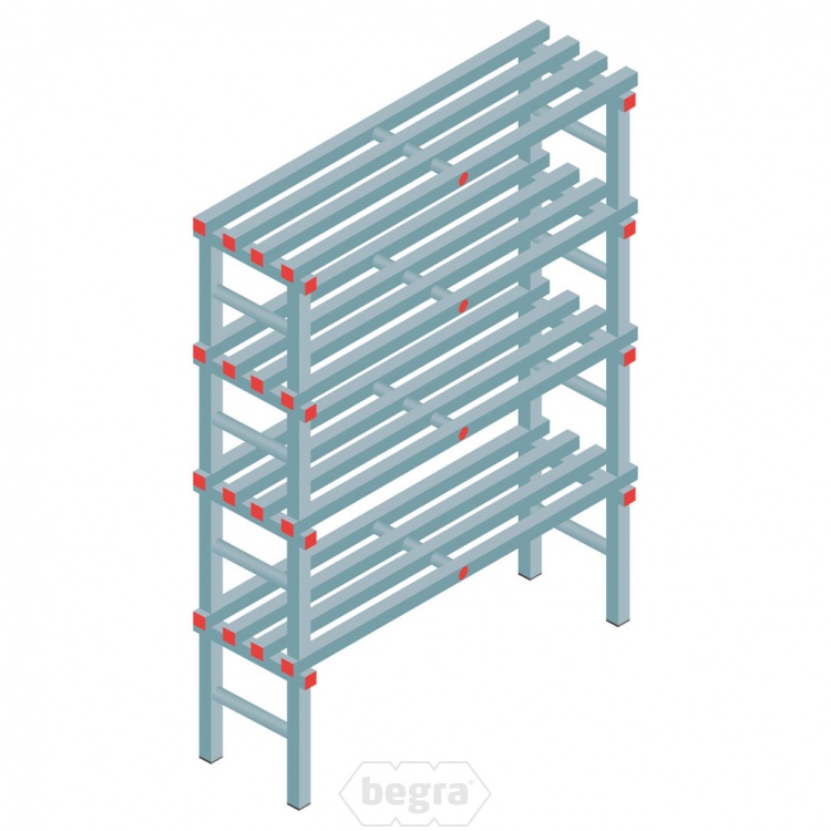 Kunststof stelling, rek 1600x1200x400, 4 niveaus